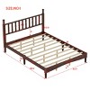 Queen Size Wood Platform Bed, Bed with Gourd-Shaped Retro Headboard and Natural Wood Finish Frame, Wooden Slat Support-Baofuwish - 4 of 4