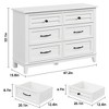 Farmhouse 6-Drawer Double Dresser, Dresser for Bedroom, Chest of Drawers with 6 Storage Drawers, 47.2" W × 15.8" D × 32.1" H - 3 of 4