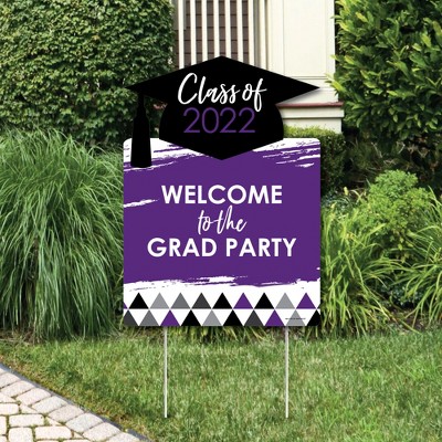 Big Dot of Happiness Purple Grad - Best is Yet to Come - Party Decorations - Purple 2022 Graduation Party Welcome Yard Sign