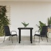 vidaXL 3 Piece Patio Dining Set Black Steel and Textilene - 31.5" Table Length 2 Items - 2 of 4