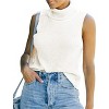 Women's Mock Turtle Neck Sweater Vest Sleeveless Knit Pullover Tank Tops Casual Trendy Slim Fitted Tops - 2 of 4