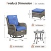 Buenhomino Outdoor Swivel Rocker Patio Chairs of 2 with Thick Cushions and Side Table, Swivel Outdoor Chairs 5PCS High Back Wicker Patio Furniture Set - 3 of 4