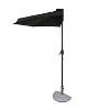9' x 4.5' Lanai Half Patio Umbrella Black - Island Umbrella: Steel Frame, Water & UV Resistant - 3 of 4