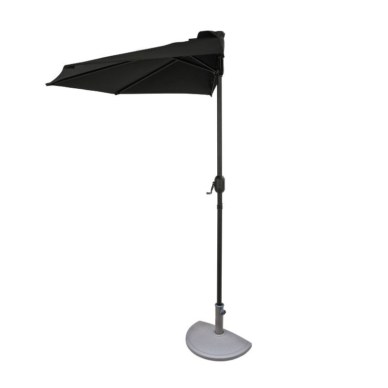 9&#39; x 4.5&#39; Lanai Half Patio Umbrella Black - Island Umbrella, 3 of 10