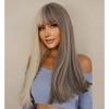 Jessie's Wig 26 Inch Silky Straight Bang Cosplay Wigs Synthetic Wigs Half Ash Grey Half Blonde 1 Pc/Pack - 2 of 4