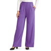 Collections Etc Wide Leg Elasticized Waist Knit Pants with Side Pockets - 3 of 4