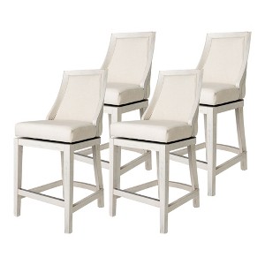Maven Lane Vienna Rotating High Back Kitchen Stool with Fabric Upholstered Seat, Set of 4 - 1 of 4