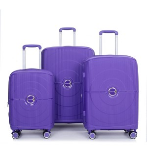 SEVOBAL Luggage 3 Piece Set Expandable Hardshell Suitcase with Double Spinner Wheels for Travel, Purple, 19.88"*12.2"*29.72" - 1 of 4