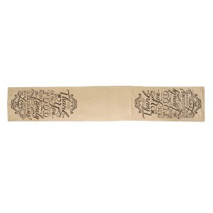 Thank You Food Family Love Tan 72 x 12 Cotton Canvas Table Runner - 1 of 2
