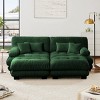 Cloud Couch Sleeper Sofa with 2 Ottomans,Chenille 2 Seater sofa with 2 Lumbar pillows and 2 throw pillows for Living Room-Tanpinhause - 2 of 4