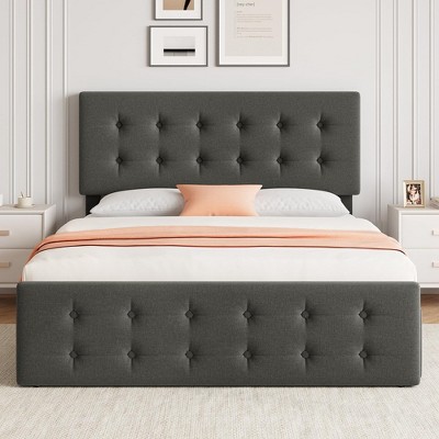 Bed Frame with 4 Storage Drawers and Headboard