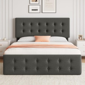 Bed Frame with 4 Storage Drawers and Headboard - 1 of 4