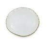 Jiallo 10.5" Simplicity Collection White Porcelain Gold Trim Freestyle Round Dinner Plate - 2 of 4