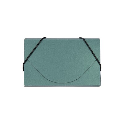 JAM Paper Plastic Business Card Holder Case Green Metallic Sold Individually (365659)