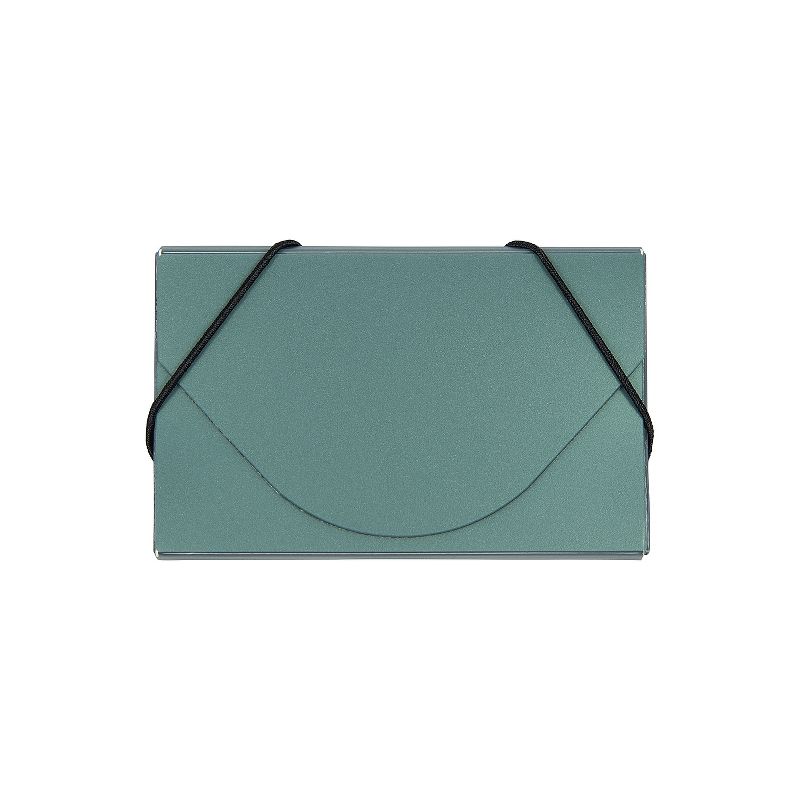 JAM Paper Plastic Business Card Holder Case Green Metallic Sold Individually (365659), 1 of 5