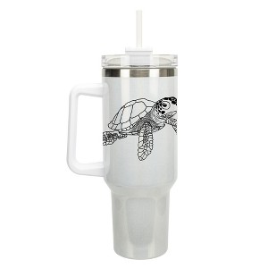 Elanze Designs Sea Turtle Ocean Life Animal 40 oz. Stainless Steel, Large Water Bottle Coffee Mug, Spill & Leak Resistant, Thermal Travel Tumbler with - 1 of 1