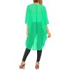 LA LEELA Women's Open Front Solid Sheer Beach Button Down Swimwear Cover ups Casual Duster for Women Beachwear Cardigan for Women - 4 of 4