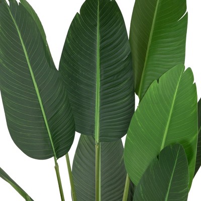 Tropical Elegance 70" Artificial Green Travellers Palm in Black Pot