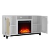 Fabric Style TV Stand for TVs up to 63'' with Electric Fireplace White - Festivo: Media Console, Storage Shelves - 3 of 4