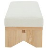 Sharyn Boucle & Wood Bench - SFV5113 - Ivory/Natural - Safavieh Couture - 4 of 4
