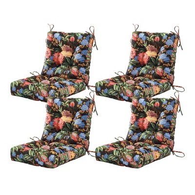ARTPLAN Seat/Back Outdoor Chair Cushion,Set of 4 Patio Chair Cushion with Tie,Tufted Replacement for Patio Furniture,40x20x4 Inches,4 Count