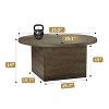 MUUEGM Farmhouse Coffee Table, 35.5" Rustic Wooden Table with Sturdy Frame & Waterproof Top for Living Room - 2 of 4