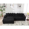 111'' Corduroy Oversized L-Shaped Sectional Sofas with Left Chaise Daybed, Armrests, 8 Throw Pillows and Easy Assembly - 4 of 4