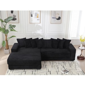NicBex New Arrival Oversized 2 Piece L Shaped Corduroy Sofa with Left Chaise Daybed,Armrests & Throw Pillows,Easy Assembly - 1 of 4