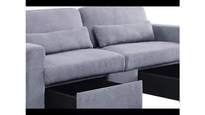 79&#34; Rogyne Sofa Gray Linen - Acme Furniture, 2 of 8, play video