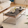 Coffee Table Modern with Flip Top and Stainless Steel Frame for Living Room 48.43in-3irtyhousy - 2 of 4