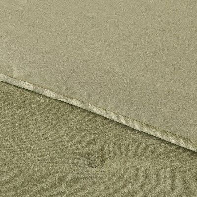 Threshold Full/Queen Velvet Comforter and Sham Set Green - Threshold™: Luxurious Bedding, OEKO-TEX Certified — фото 4
