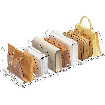 MaseiKar Adjustable Shelf Divider for Closet, Clear Purse Organizers, Acrylic Storage Organizer, Bookshelf Separator Dividers in Bedroom, Office
