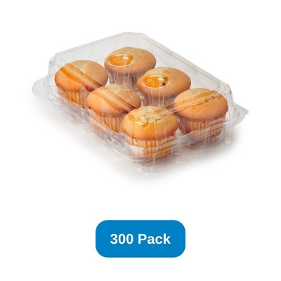 Good Natured Products 2.75" Clear Compostable Muffin Container 6 - Pack Made in the USA - Case of 300