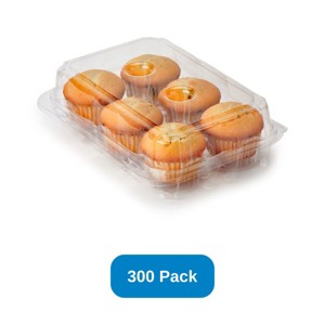 Good Natured Products 2.75" Clear Compostable Muffin Container 6 - Pack Made in the USA - Case of 300 - 1 of 3