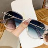 Anna-Kaci Fashion Round Gradient Lens Sunglasses with Metal Arms and Transparent Frame Design - 2 of 2