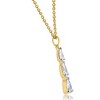 Pompeii3 1/2Ct Pear Shape Diamond Three Stone Pendant Yellow Gold Necklace Lab Created - 2 of 4