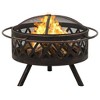 vidaXL Rustic Fire Pit with Poker 29.9Inch XXL Steel - 3 of 4