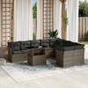 vidaXL 10 Piece Patio Sofa Set with Cushions - Gray Poly Rattan - 2 of 4
