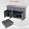 Costway 53.5" Storage Cabinet with 3 Drawers 2 Adjustable Shelves Buffet Sideboard Gray - 3 of 4