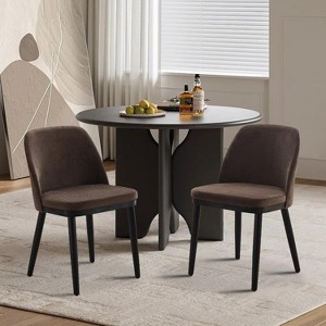 Upholstered Dining Chairs Set of 2, Modern Kitchen Chairs with Thick Cushions, Dining Room Chair with Wood Legs for Dining Room Kitchen Restaurant - 1 of 4