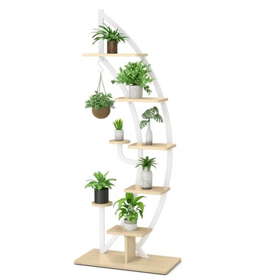 Tangkula 4-Tier Metal Plant Stand Indoor 48.5' Tall Plant Shelf for Small  Plants Tiered Plant Holder W/ Golden Metal Frame