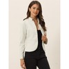 Allegra K Women's Stand Collar Pocket Single Breasted Long Sleeve Short Coat Jacket - 3 of 4