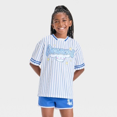 Girls' Cinnamoroll Striped Jersey - Blue/Off-White