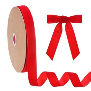 Unique Bargains Velvet Single Side Christmas Vintage Ribbon 1 Pc - 1 of 4