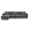 Modern L-Shaped Convertible Sofa: 5-Seat Cloud Chenille Couch with Ottoman, Reversible Design, Free Pillows - Perfect for Living Room & Apartment - 3 of 4