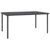 vidaXL Patio Dining Set Outdoor Table and Chair Black Steel and Textilene - 59.1" Table Length 4 Items - 4 of 4