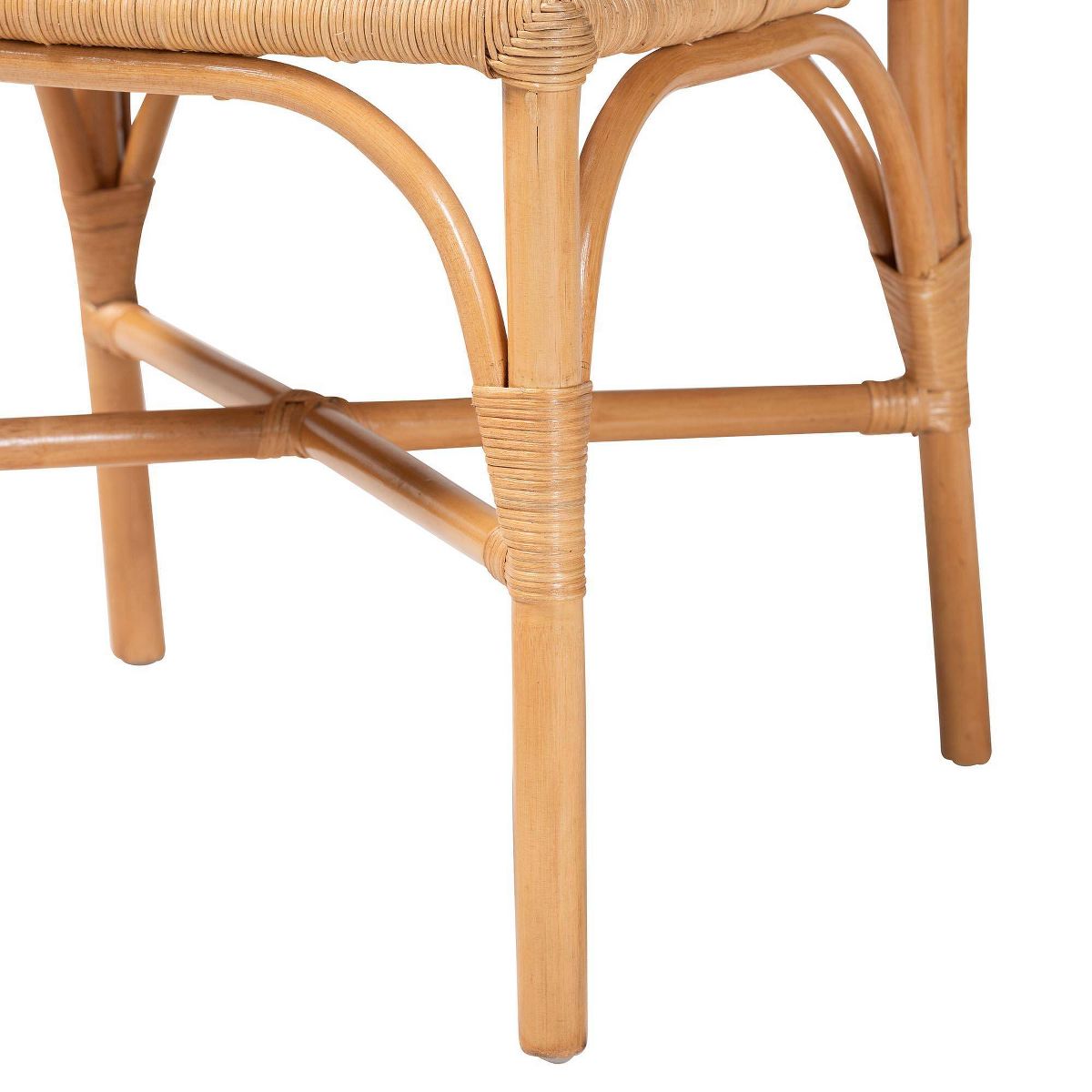 bali & pari Oxford Round Back Rattan Set of 2 Dining Chair Light Honey - thumbnail 4