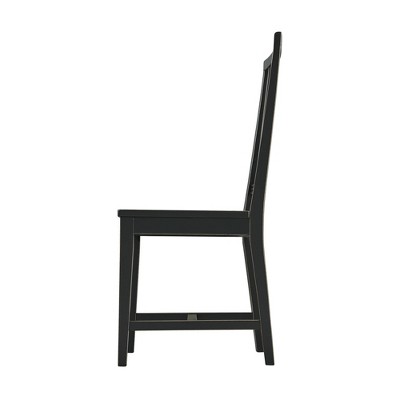 Vienna High-Back Black Rubberwood Slat Side Chairs, Set of 2