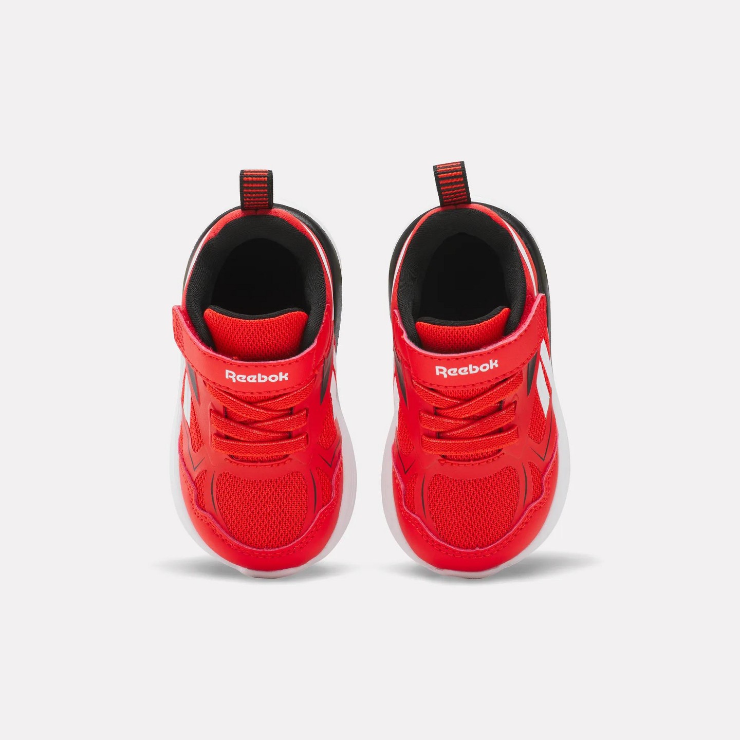 Детские кроссовки Reebok Rush Runner 6.0 Gore Lace Top Strap Running Shoes (Baby & Toddler) Size 8 Rival Red/Black/Ftwr White, цвет: Красный — фото 2