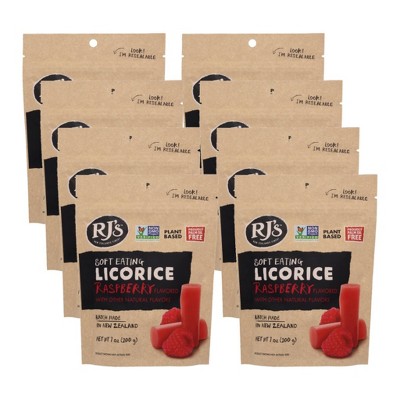 RJ's Licorice Raspberry Soft Eating Licorice - Case of 8/7.05 oz